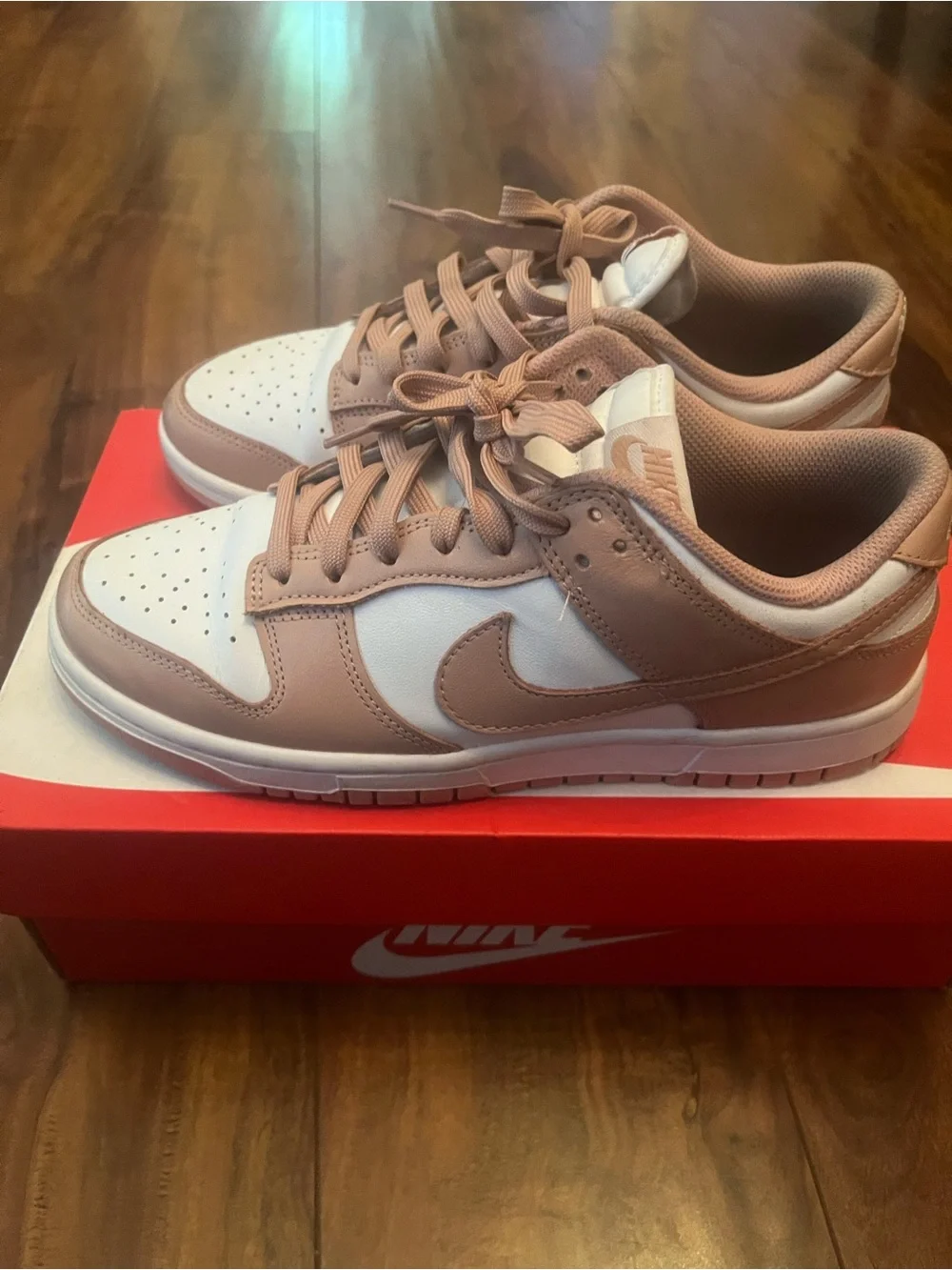 Nike Low-Top Sneakers in White and Dusty Rose